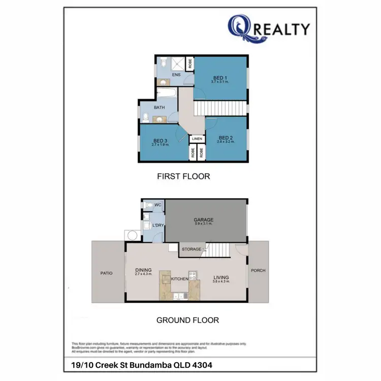 Floorplan of Homely townhouse listing, 19/10 Creek Street, Bundamba QLD 4304