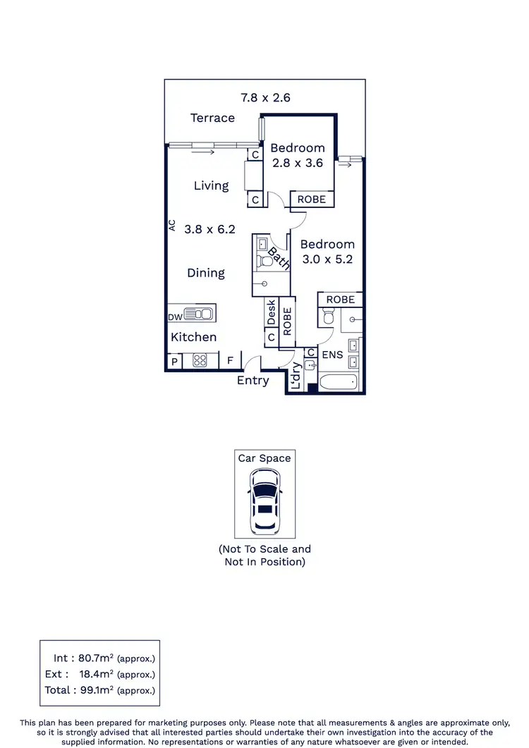 Floorplan of Homely apartment listing, 304/66 Mt Alexander Road, Travancore VIC 3032