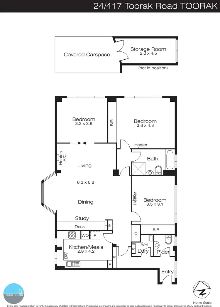 Floorplan of Homely apartment listing, 24/417 Toorak Road, Toorak VIC 3142