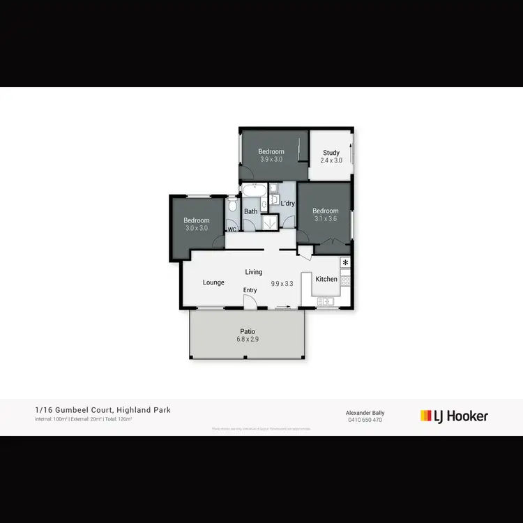 Floorplan of Homely semi-detached listing, 1/16 Gumbeel Court, Highland Park QLD 4211