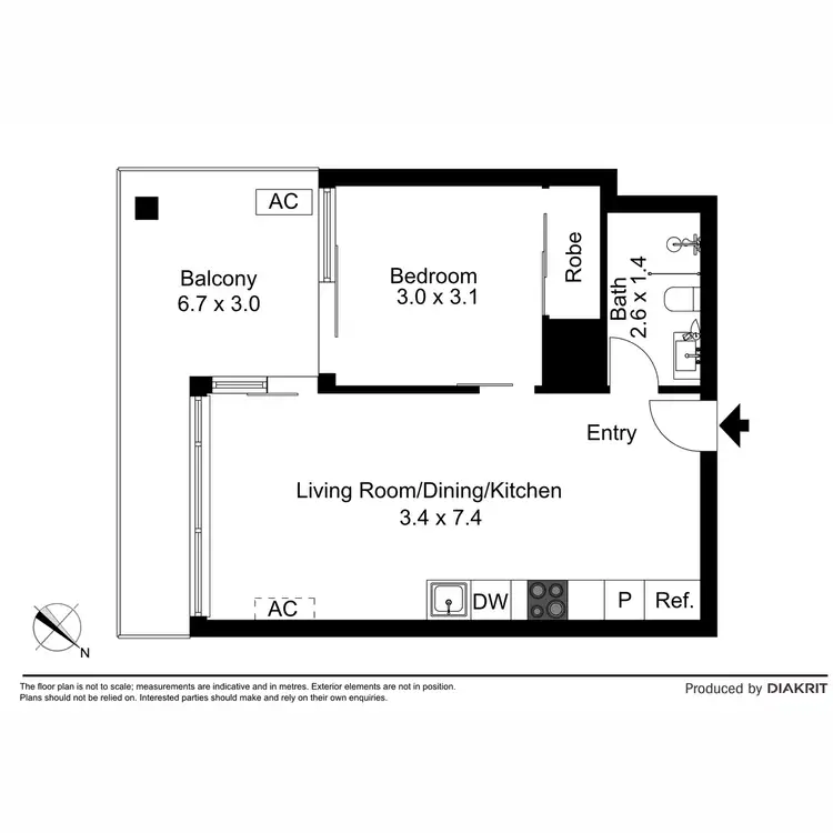 Floorplan of Homely apartment listing, 431/23 Blackwood Street, North Melbourne VIC 3051
