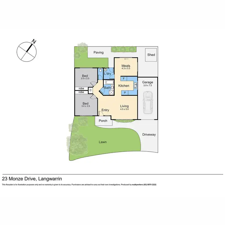 Floorplan of Homely villa listing, 23 Monze Drive, Langwarrin VIC 3910