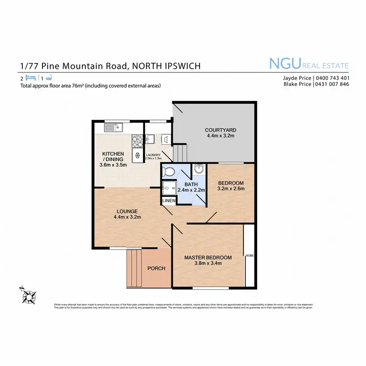 Floorplan of Homely unit listing, 1/77 Pine Mountain Road, North Ipswich QLD 4305