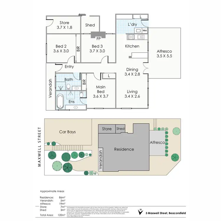 Floorplan of Homely house listing, 3 Maxwell Street, Beaconsfield WA 6162