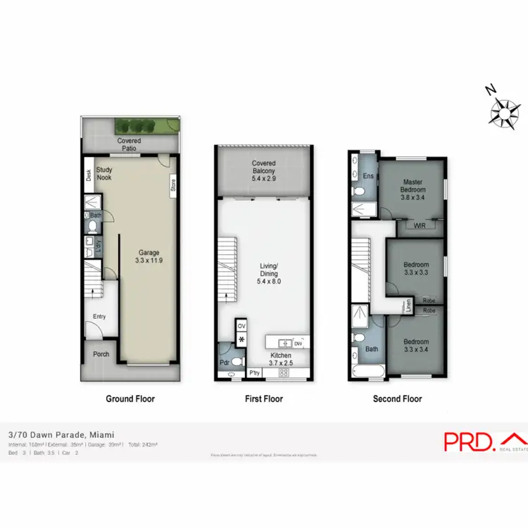 Floorplan of Homely townhouse listing, 3/70 Dawn Parade, Miami QLD 4220