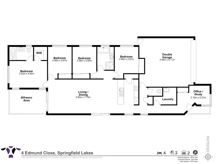 Floorplan of Homely house listing, 4 Edmund Close, Springfield Lakes QLD 4300