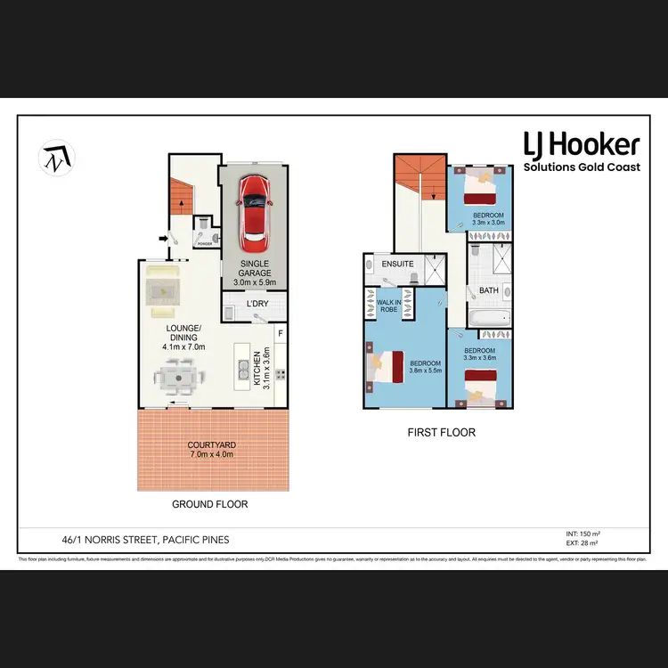 Floorplan of Homely townhouse listing, 46/1 Norris Street, Pacific Pines QLD 4211