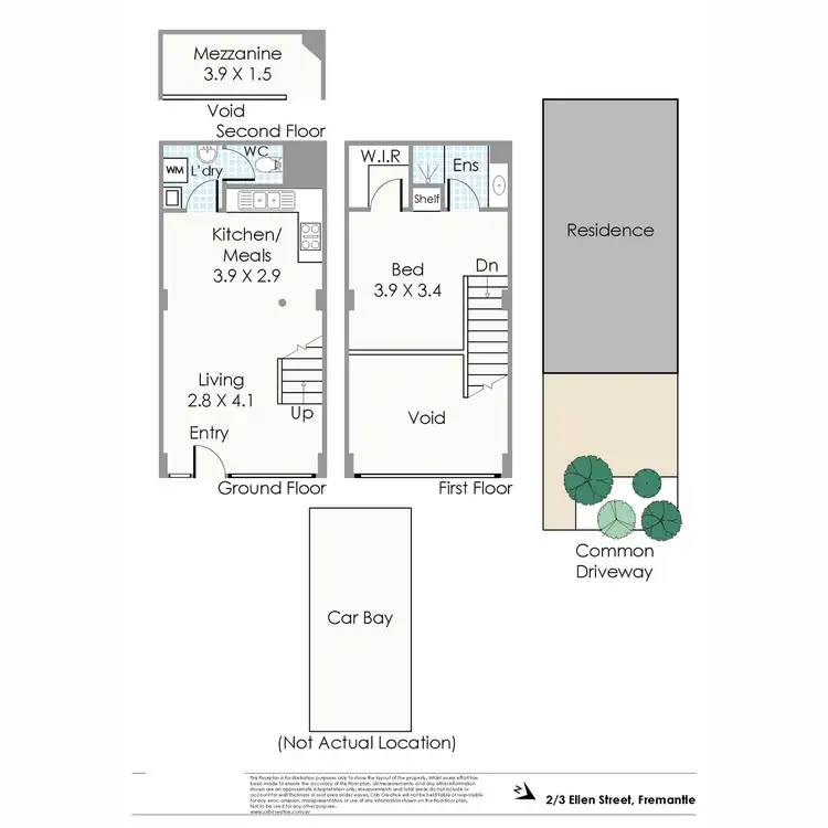 Floorplan of Homely apartment listing, 2/3 Ellen Street, Fremantle WA 6160