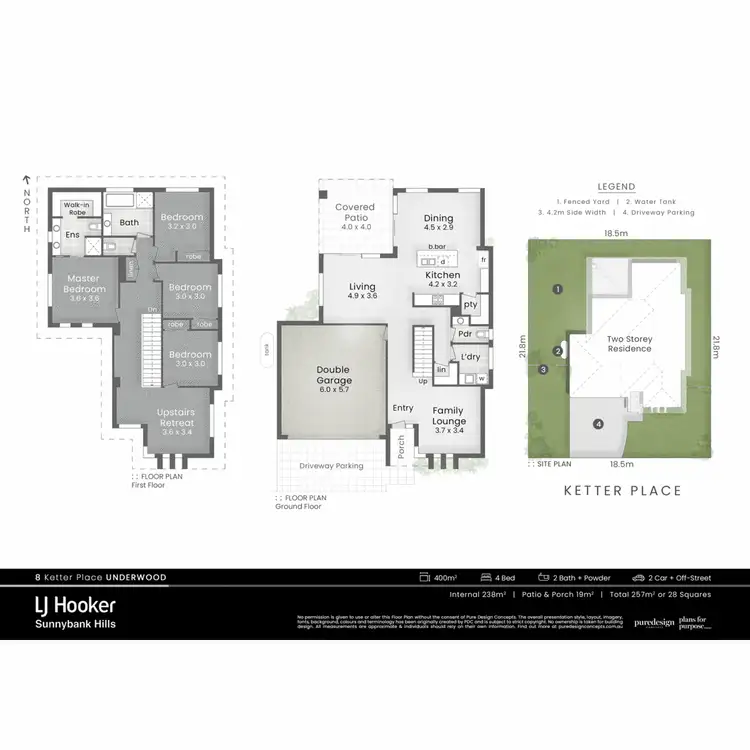 Floorplan of Homely house listing, 8 Ketter Place, Underwood QLD 4119