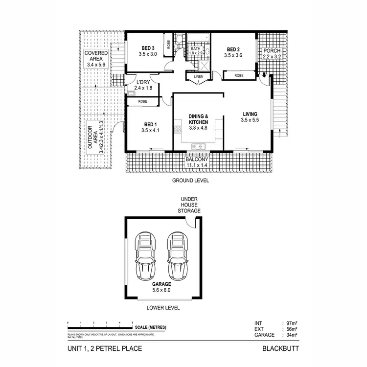 Floorplan of Homely townhouse listing, 1/2 Petrel Place, Blackbutt NSW 2529