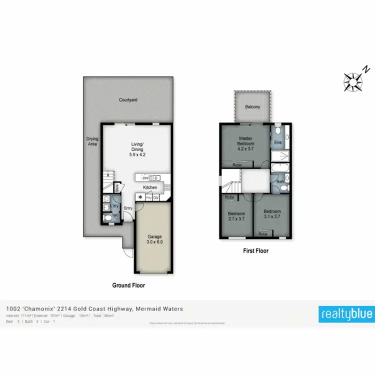 Floorplan of Homely townhouse listing, 1002/2214 Gold Coast Highway, Mermaid Waters QLD 4218