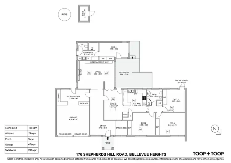 Floorplan of Homely house listing, 176 Shepherds Hill Road, Bellevue Heights SA 5050