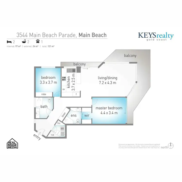 Floorplan of Homely apartment listing, 1303/3544 Main Beach Parade, Main Beach QLD 4217