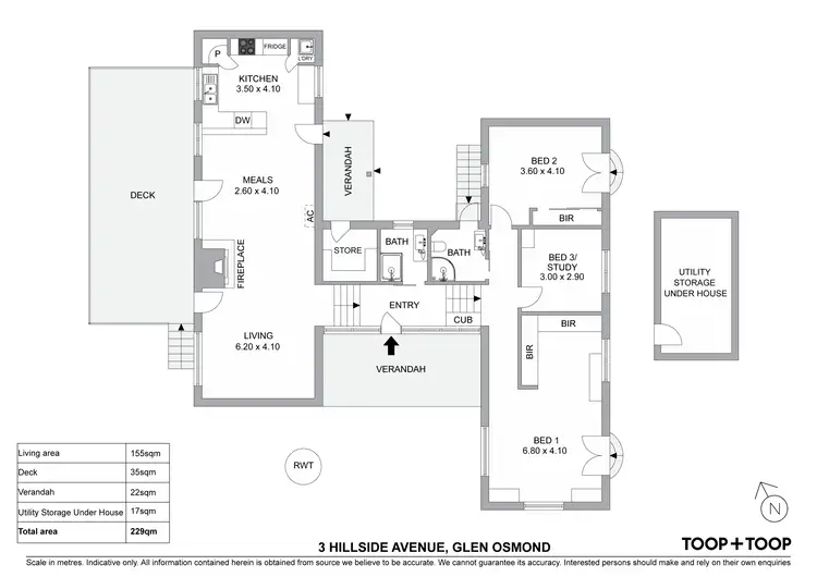 Floorplan of Homely house listing, 3 Hillside Avenue, Glen Osmond SA 5064