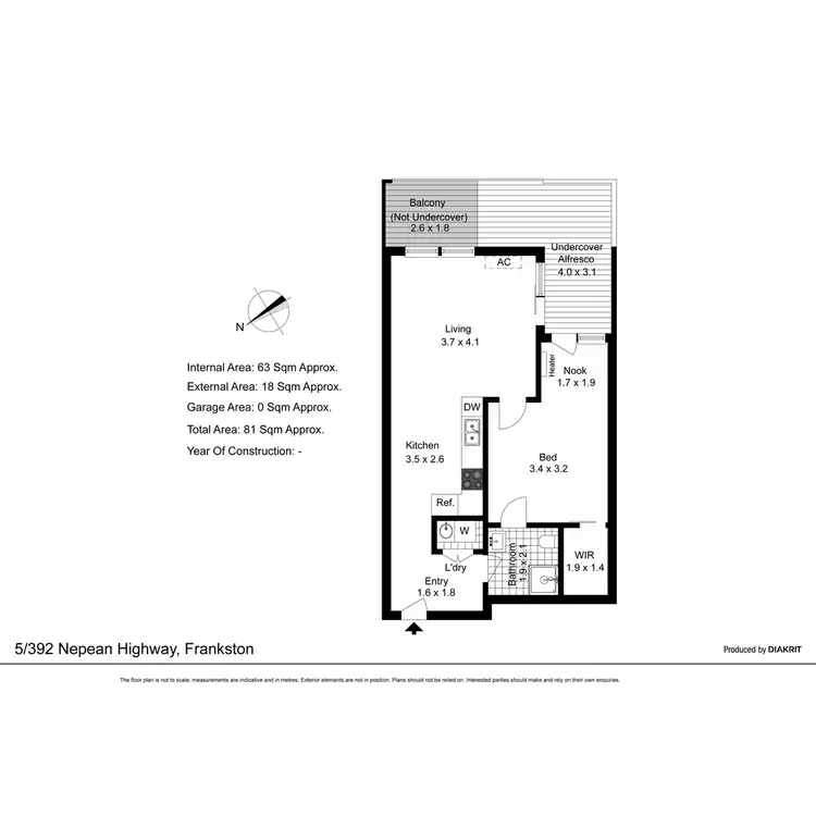 Floorplan of Homely unit listing, 5/392 Nepean Highway, Frankston VIC 3199