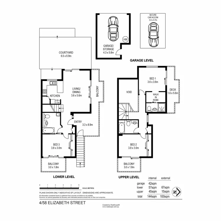 Floorplan of Homely townhouse listing, 4/54-58 Elizabeth Street, Paddington QLD 4064