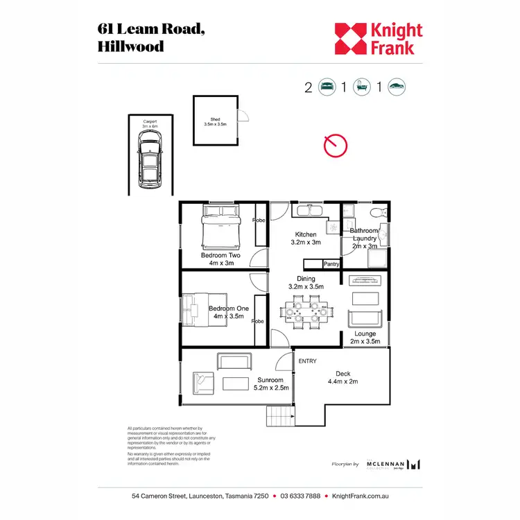 Floorplan of Homely house listing, 61 Leam Road, Hillwood TAS 7252