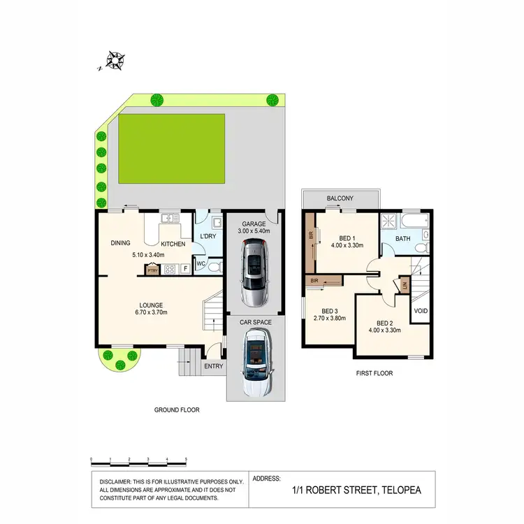 Floorplan of Homely townhouse listing, 1/1 Robert Street, Telopea NSW 2117