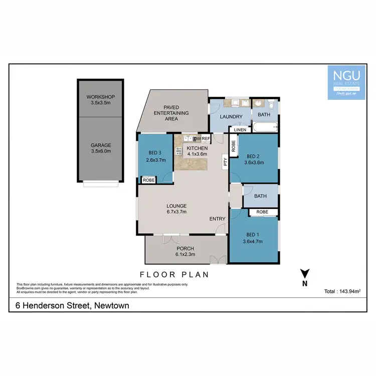 Floorplan of Homely house listing, 6 Henderson Street, Newtown QLD 4350