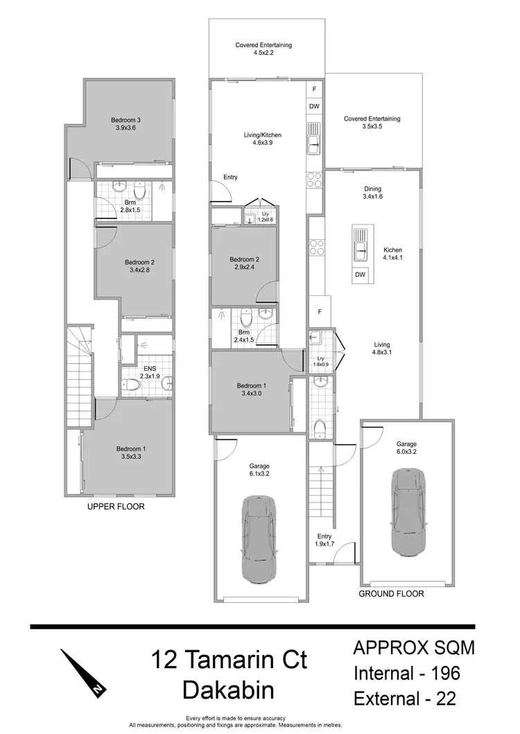 Floorplan of Homely semi-detached listing, 12 Tamarin Court, Dakabin QLD 4503