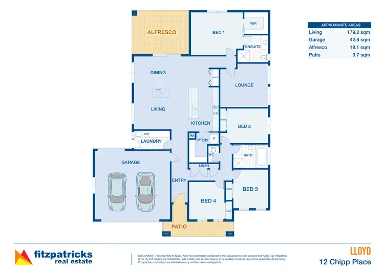 Floorplan of Homely house listing, 12 Chipp Place, Lloyd NSW 2650
