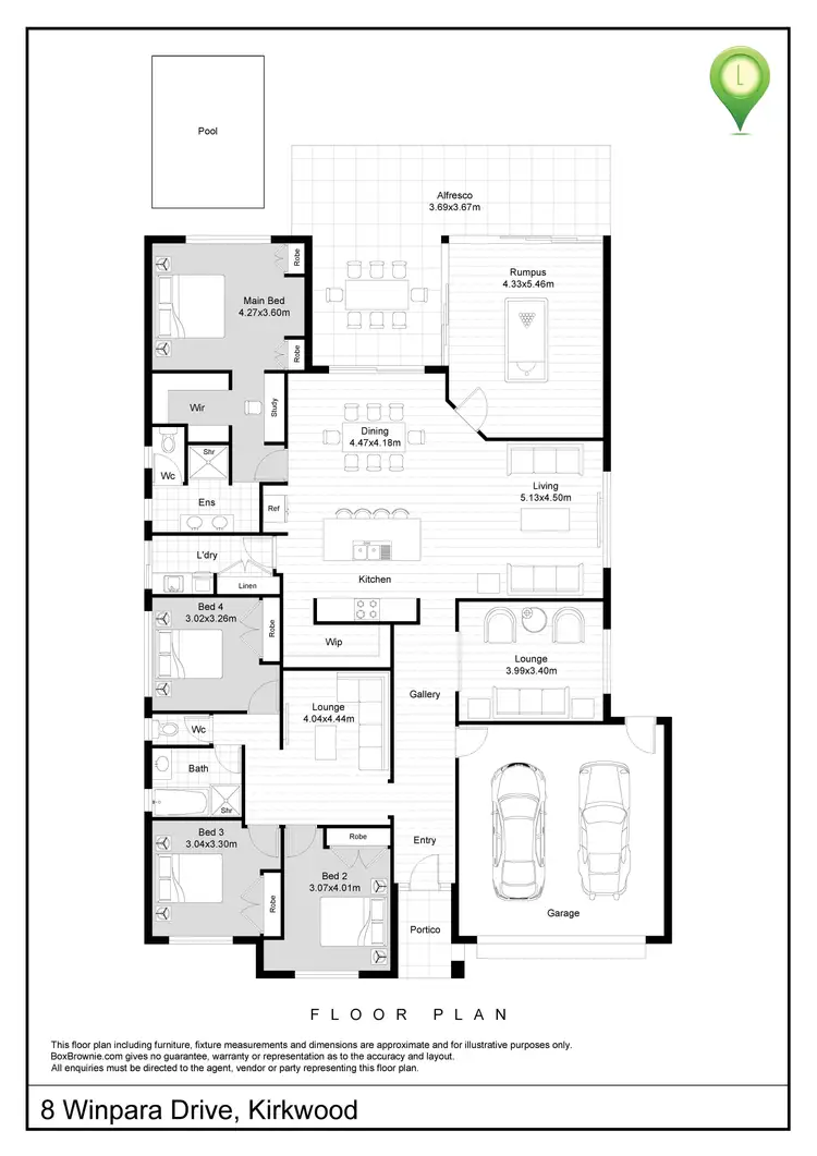 Floorplan of Homely house listing, 8 Winpara Drive, Kirkwood QLD 4680