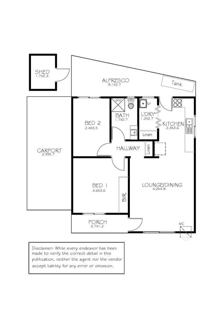 Floorplan of Homely unit listing, 2/70 Flinders Highway, Port Lincoln SA 5606