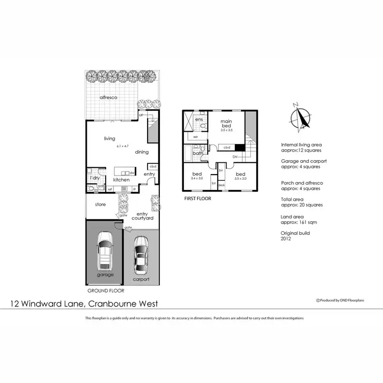 Floorplan of Homely townhouse listing, 12 Windward Lane, Cranbourne West VIC 3977