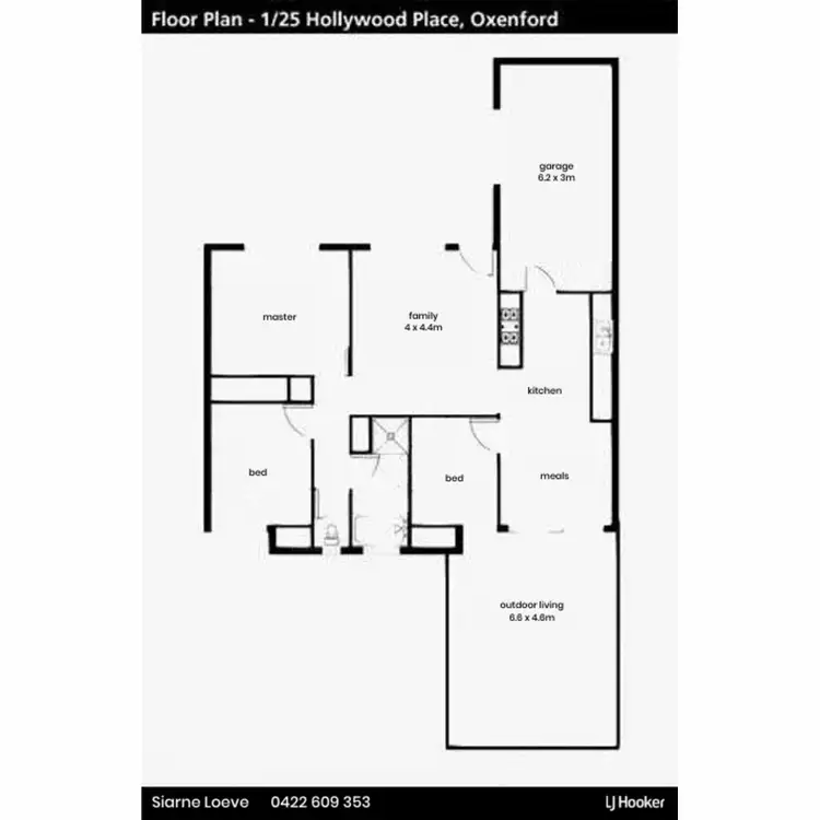 Floorplan of Homely semi-detached listing, 1/25 Hollywood Place, Oxenford QLD 4210