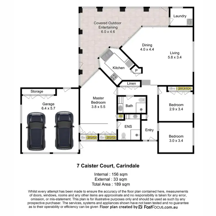 Floorplan of Homely house listing, 7 Caister Court, Carindale QLD 4152