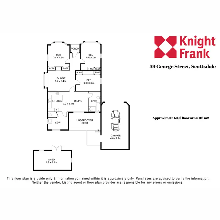 Floorplan of Homely house listing, 59 George Street, Scottsdale TAS 7260