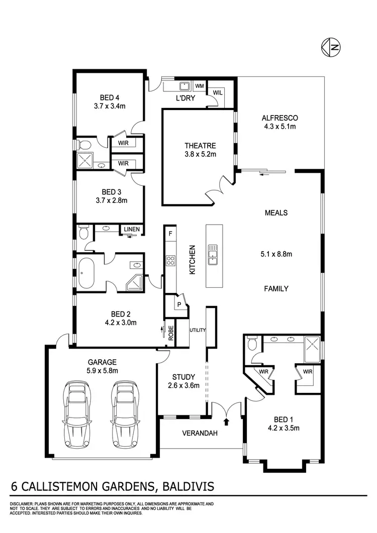 Floorplan of Homely house listing, 6 Callistemon Gardens, Baldivis WA 6171