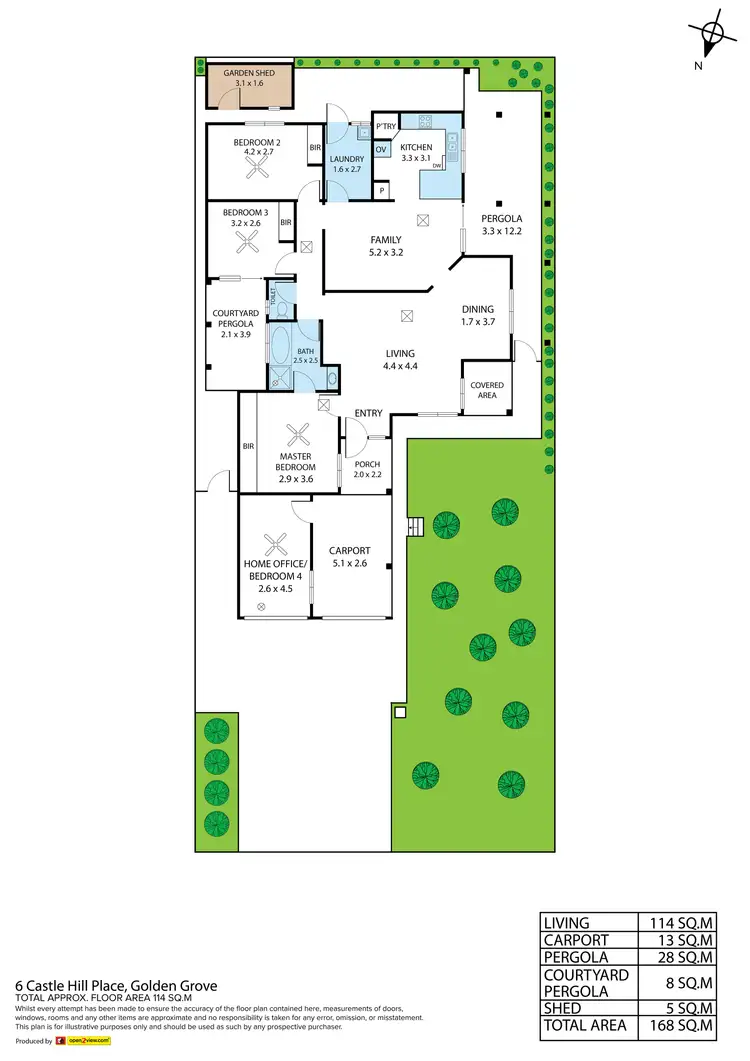 Floorplan of Homely house listing, 6 Castle Hill Place, Golden Grove SA 5125
