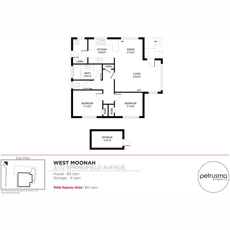 Floorplan of Homely unit listing, 3/72 Springfield Avenue, West Moonah TAS 7009