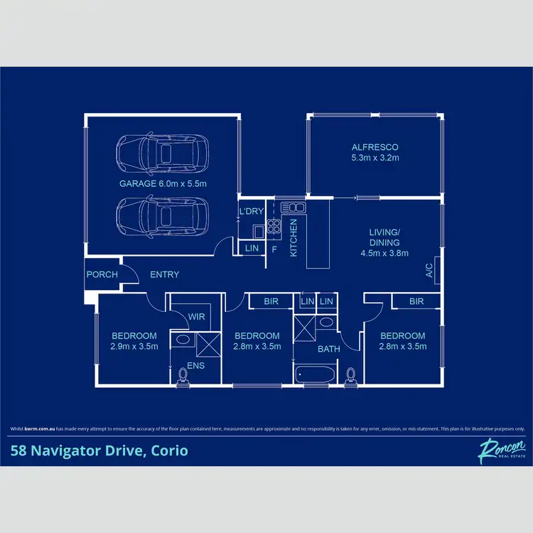 Floorplan of Homely house listing, 58 Navigator Drive, Corio VIC 3214