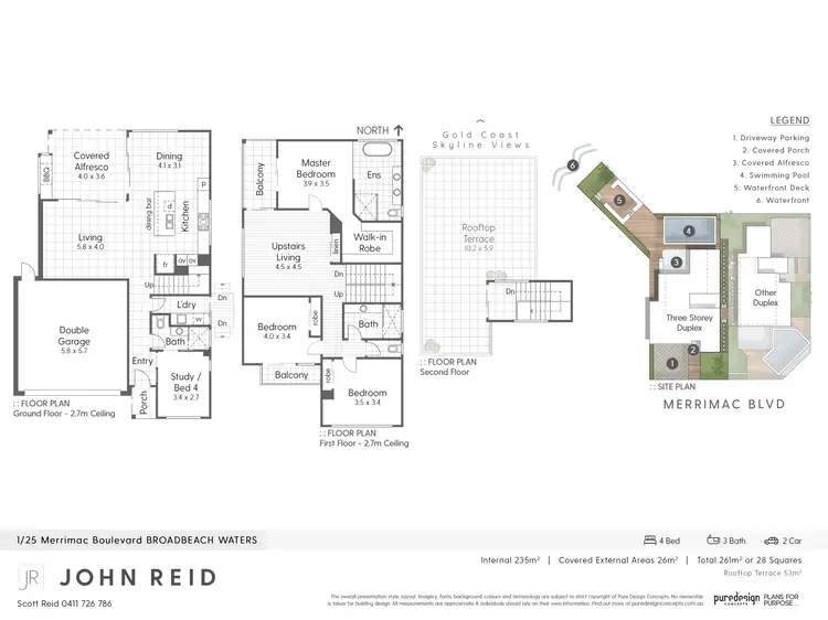Floorplan of Homely villa listing, 1/25 Merrimac Boulevard, Broadbeach Waters QLD 4218