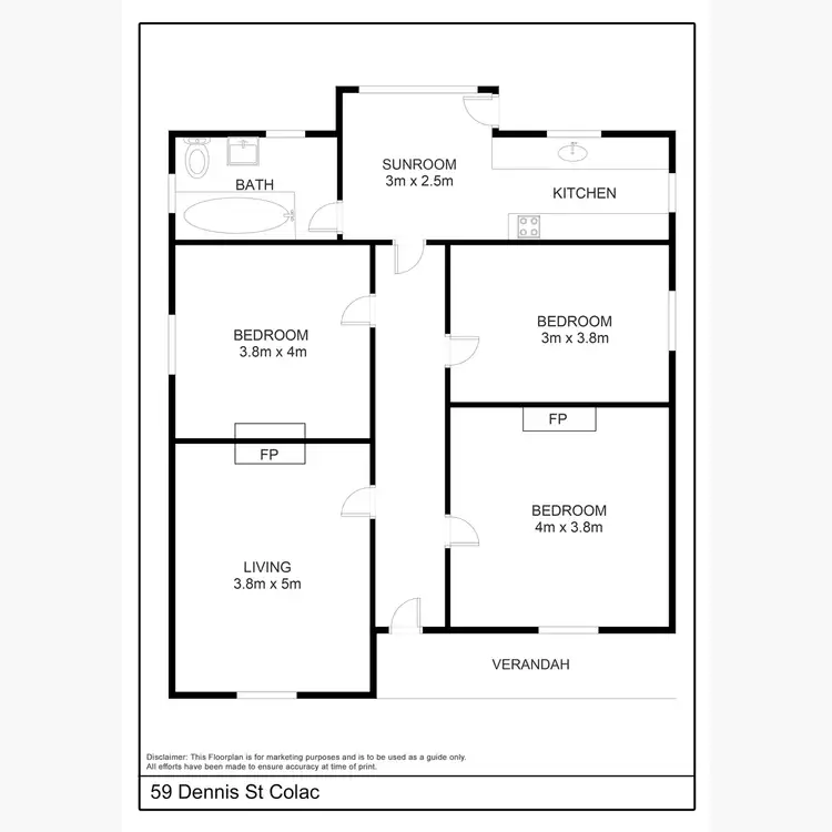 Floorplan of Homely house listing, 59 Dennis Street, Colac VIC 3250