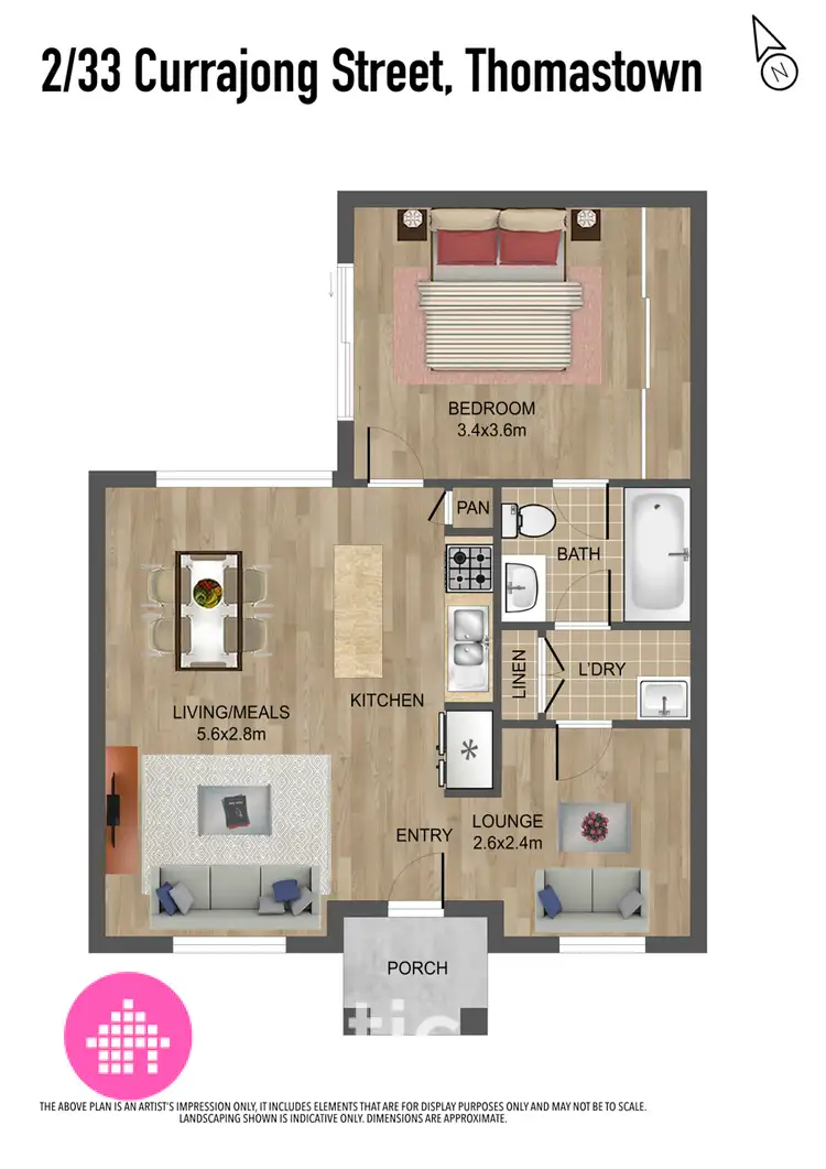 Floorplan of Homely townhouse listing, 2/33 Currajong Street, Thomastown VIC 3074