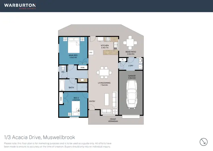 Floorplan of Homely unit listing, 1/3 Acacia Drive, Muswellbrook NSW 2333