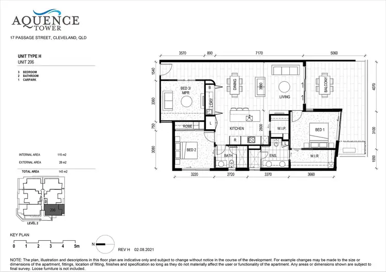 Floorplan of Homely apartment listing, 206/17 Passage Street, Cleveland QLD 4163