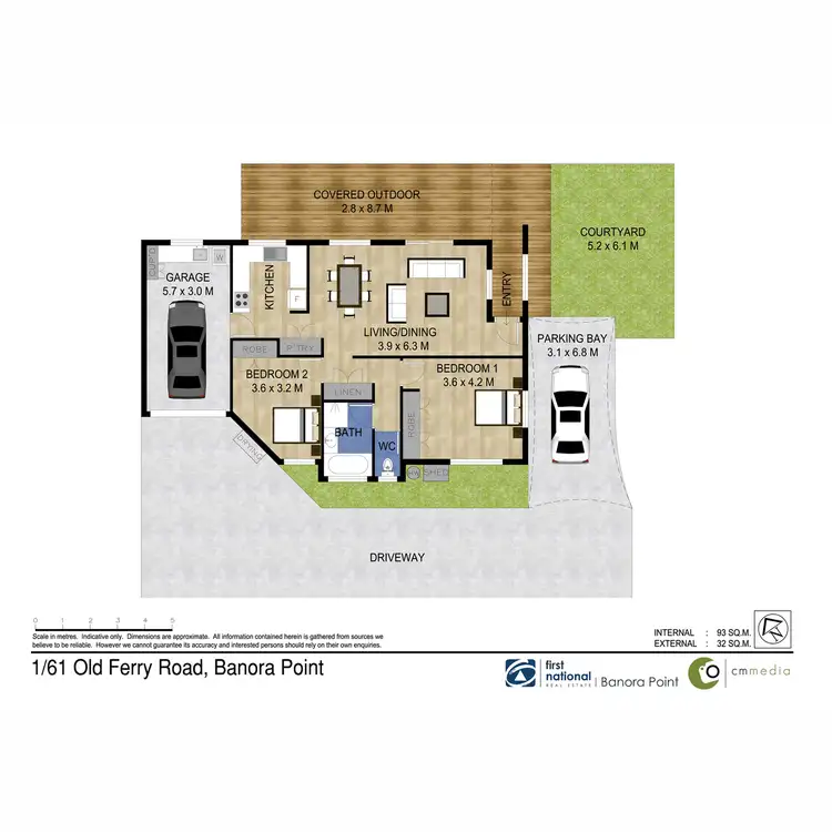 Floorplan of Homely semi-detached listing, 1/61 Old Ferry Road, Banora Point NSW 2486