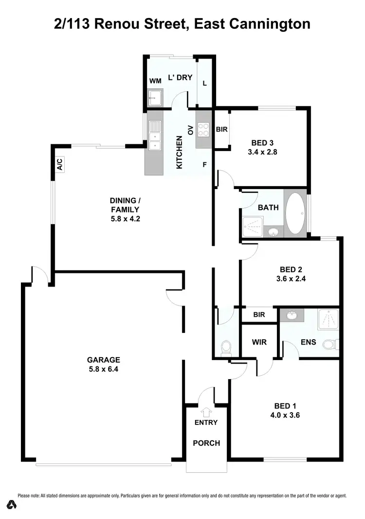 Floorplan of Homely unit listing, 2/113 Renou Street, East Cannington WA 6107