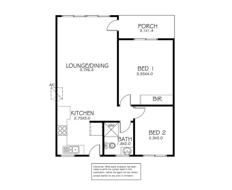 Floorplan of Homely unit listing, 2/96 Lincoln Highway, Port Lincoln SA 5606