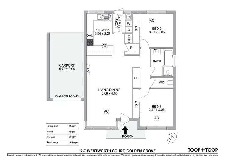 Floorplan of Homely unit listing, 2/7 Wentworth Court, Golden Grove SA 5125