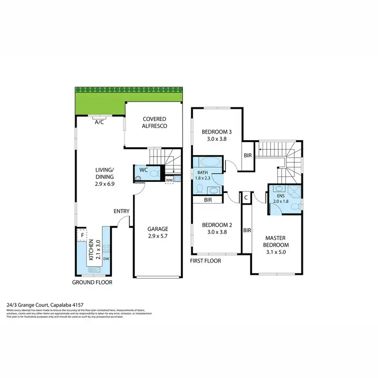 Floorplan of Homely townhouse listing, 24/3 Grange Court, Capalaba QLD 4157