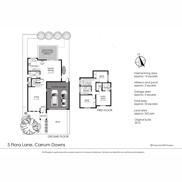 Floorplan of Homely townhouse listing, 5 Flora Lane, Carrum Downs VIC 3201