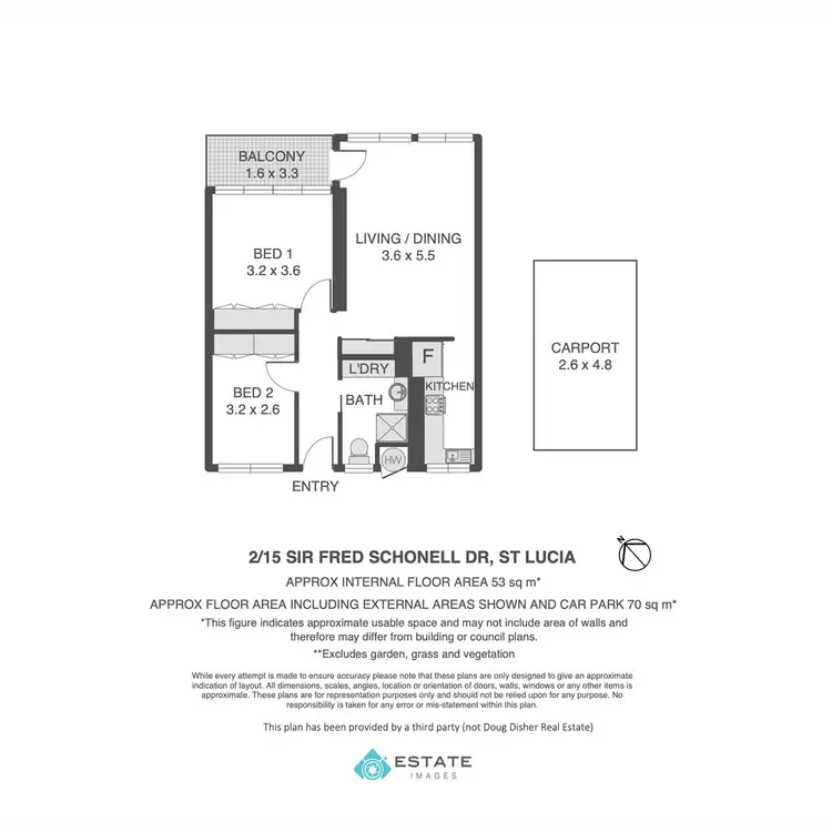 Floorplan of Homely apartment listing, 2/15 Sir Fred Schonell Drive, St Lucia QLD 4067