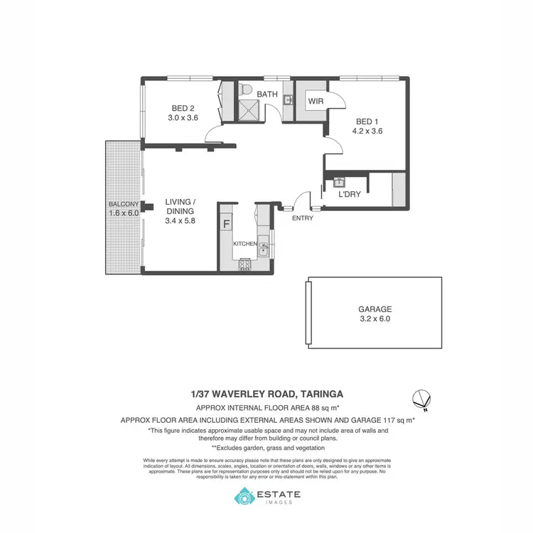 Floorplan of Homely apartment listing, 1/37 Waverley Road, Taringa QLD 4068
