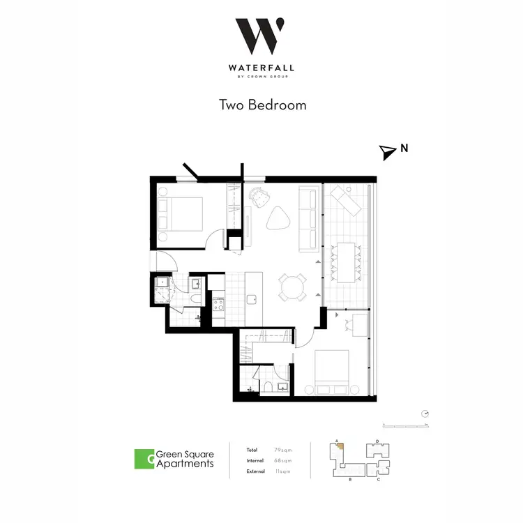 Floorplan of Homely apartment listing, 906/18-20 O'Dea Avenue, Waterloo NSW 2017