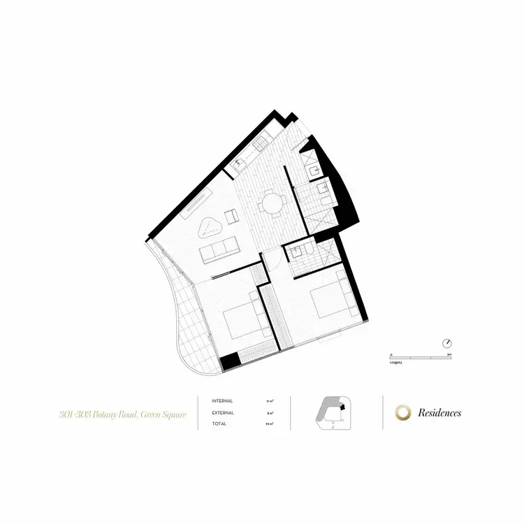 Floorplan of Homely apartment listing, Lv2/303 Botany Road, Zetland NSW 2017